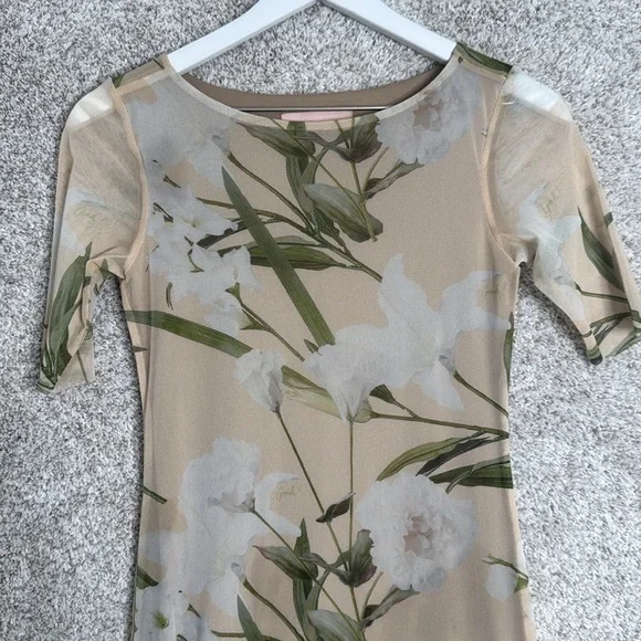 Lisa Says Gah Zelda Midi Dress in Floral Mesh Size S - Picture 2 of 6